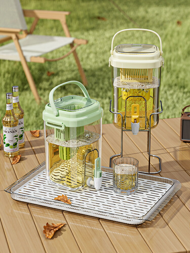 冰箱冷水壺帶龍頭家用食品級涼水冰涼茶壺耐高溫冷泡飲料水果茶桶/水壺/茶壺/涼水壺/冷水壺/飲料壺/冷飲壺