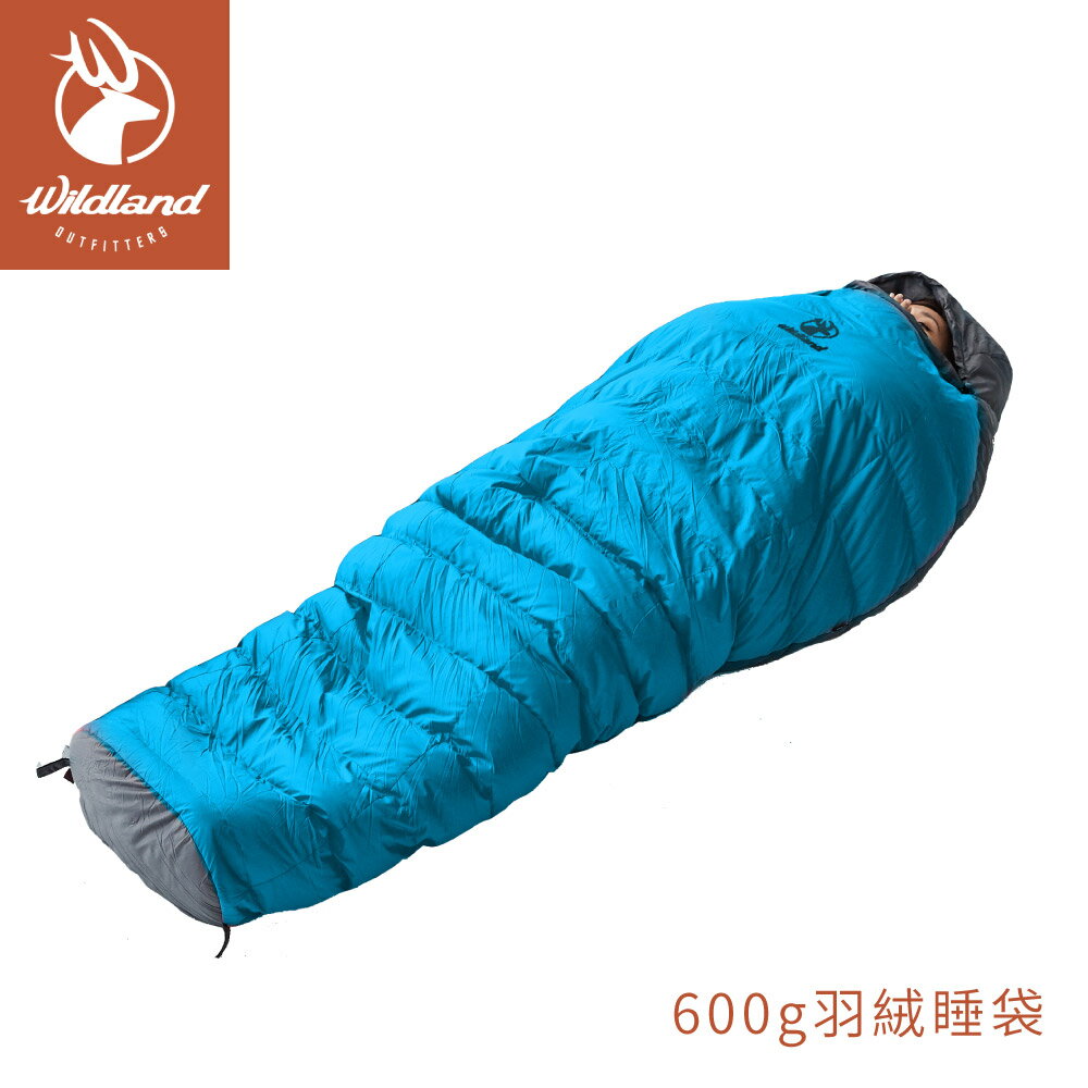 【Wildland 荒野 輕量保暖600g羽絨睡袋《帝國藍》】W5001/睡袋/保暖睡袋/羽絨睡袋