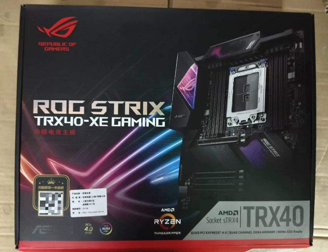 華碩ROG STRIX TRX40-XE電競主機板 全新未拆封 箱說齊全 現貨 支援AMD TRX40 專業級主機板 電競工作室推薦