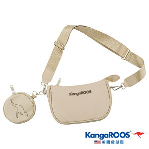 KangaROOS美國袋鼠鞋 中性 男女款 多功能側背包 小包 隨身小包 [KA32681] 燕麥米【巷子屋】