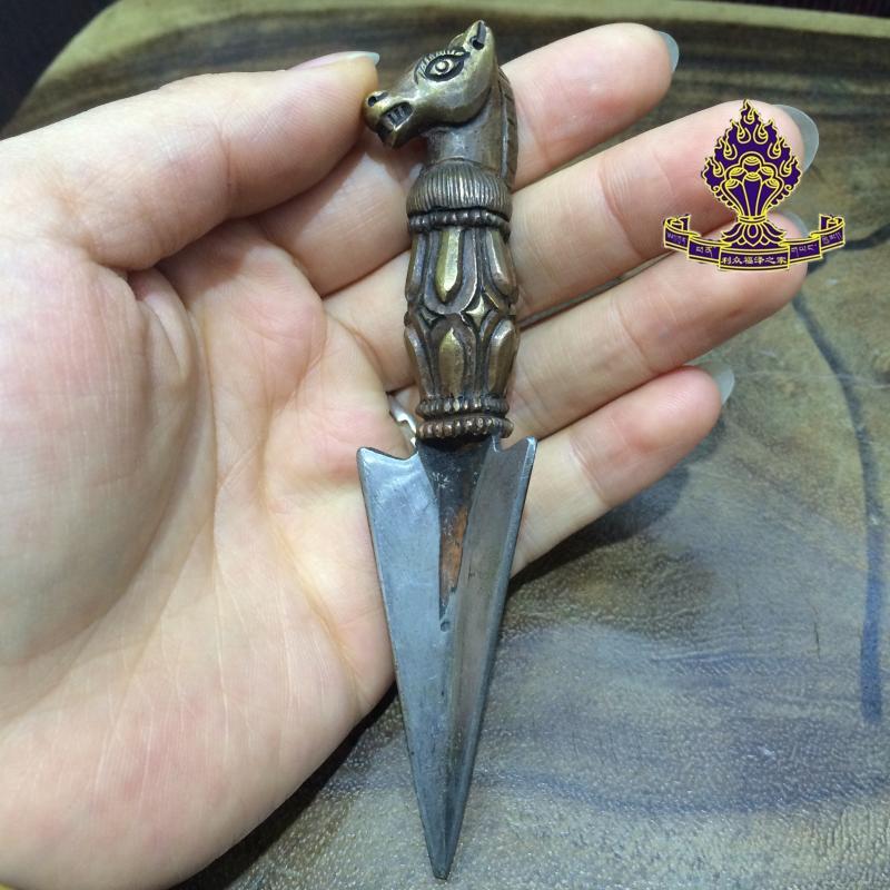 佛教用品 尼泊爾進口純手工製作 馬頭金剛撅 金 剛杵 高11.2cm1入