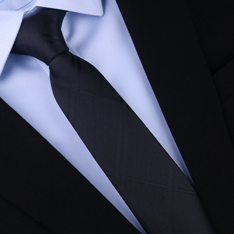 獵尚韓版細窄款黑色領帶男正裝商務職業襯衫男士黑色領帶手打學生