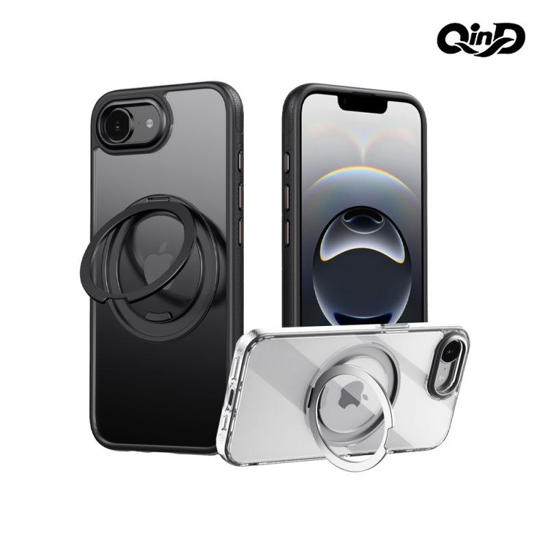 磁吸殼 QinD Apple 蘋果 iPhone 16e 旋轉磁吸支點殼 手機殼 保護殼 保護套 雙料殼 磁吸殼 支援 MagSafe
