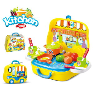 餐具旅行手提箱 兒童益智過家家玩具 可拆裝餐具手提箱玩具 餐具組 仿真工具組 厨具組