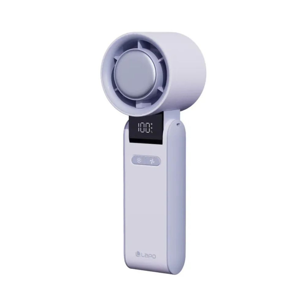 LaPO 製冷折疊風扇 LF-C01｜日本松下機芯靜音高轉速｜可充電隨身風扇｜可折疊90度｜輕巧好收納｜拆卸式風罩便利清潔 0