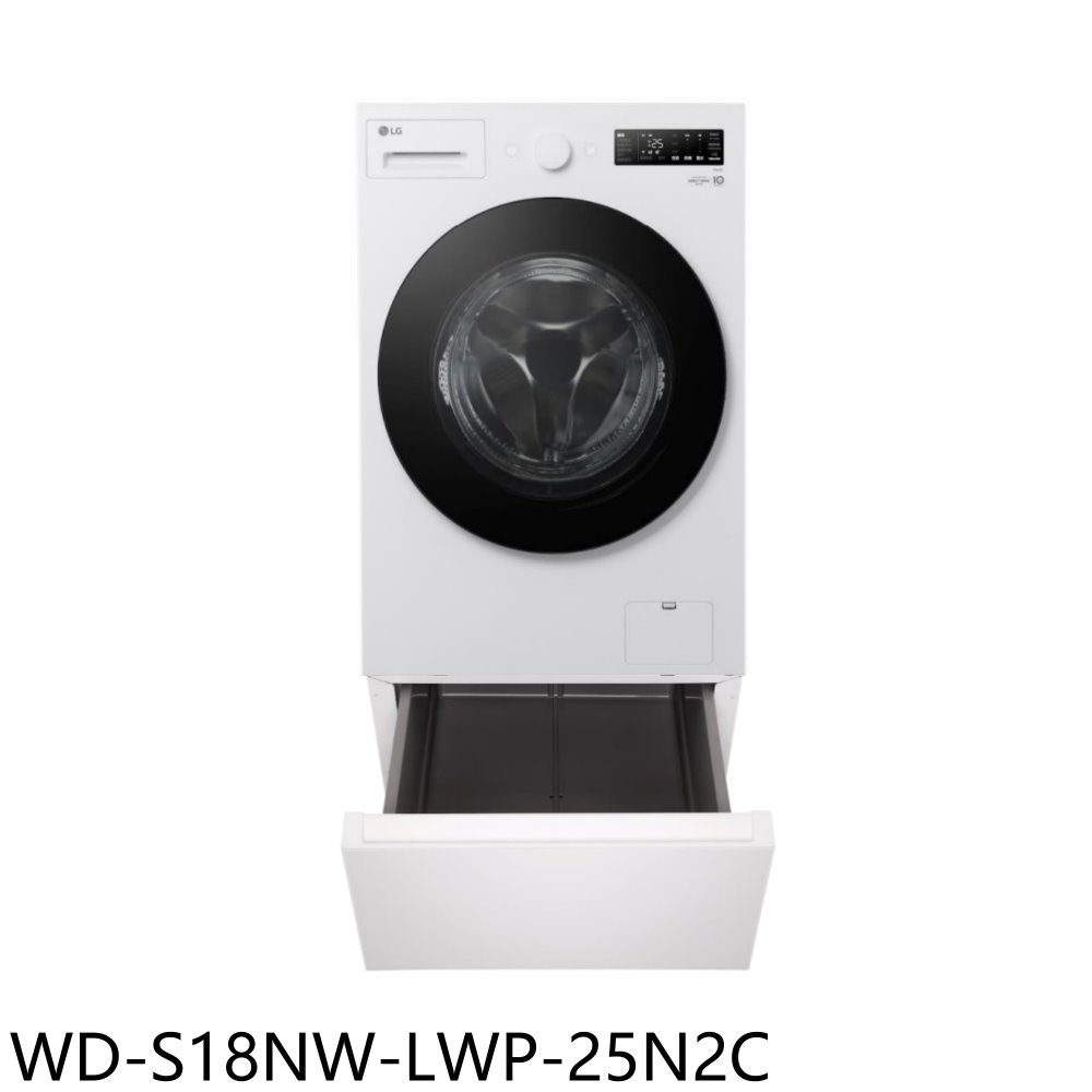 APP下單4%點數★LG樂金【WD-S18NW-LWP-25N2C】18公斤滾筒蒸洗脫洗衣機+抽屜櫃(含標準安裝)