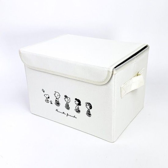 【震撼精品百貨】史奴比Peanuts Snoopy ~SNOOPY 史努比附蓋摺疊收納箱-白*18165