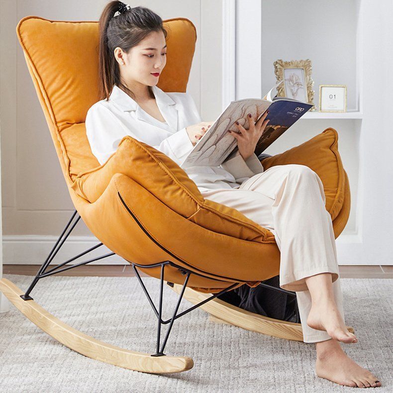 免運 可開發票 搖搖椅 北歐輕奢風搖椅網紅懶人午睡龍蝦椅家用臥室客廳陽臺靠背搖搖躺椅【店長推薦】