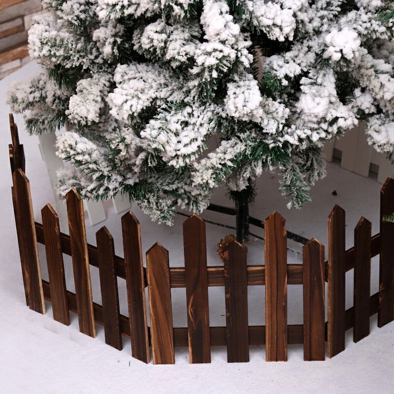 圣誕節裝飾商場酒店場景布置圣誕樹柵欄圍欄木質木頭圍欄白色道具