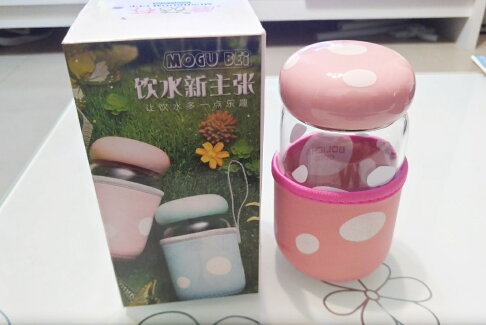 蘑菇杯 玻璃水壺 小水壺 水杯 不鏽鋼提網 泡茶葉 熱飲 都適合 0