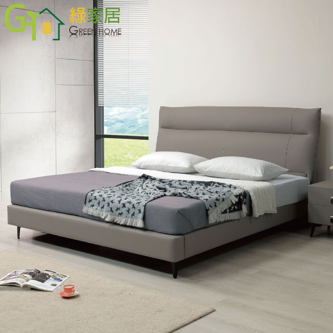 【綠家居】美亞6尺雙人加大耐磨皮革床台組合(床頭片＋床底＋不含床墊)