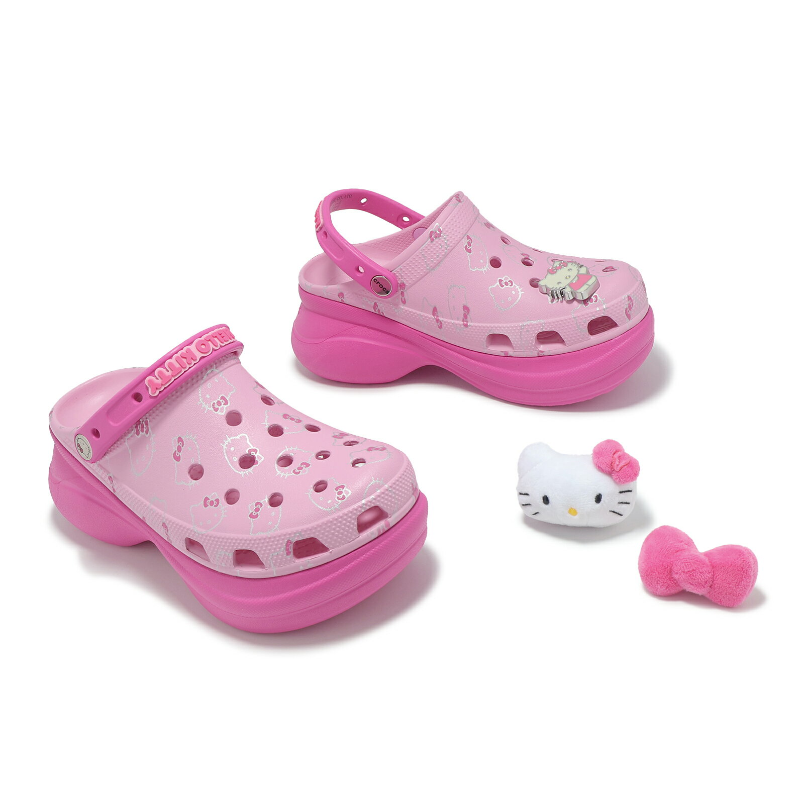 Crocs 洞洞鞋 厚底洞洞鞋 Hello Kitty Bae Clog 女鞋 復古 Bae克駱格 卡駱馳 粉紅 21119990H 6