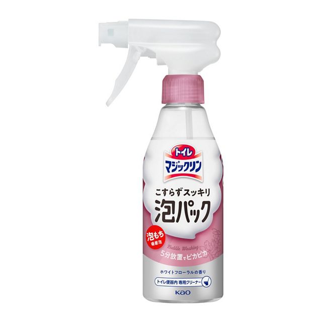 asdfkitty*日本製 花王 免刷洗 馬桶清潔消臭 泡沫噴霧 白色花香 300ML-正版商品