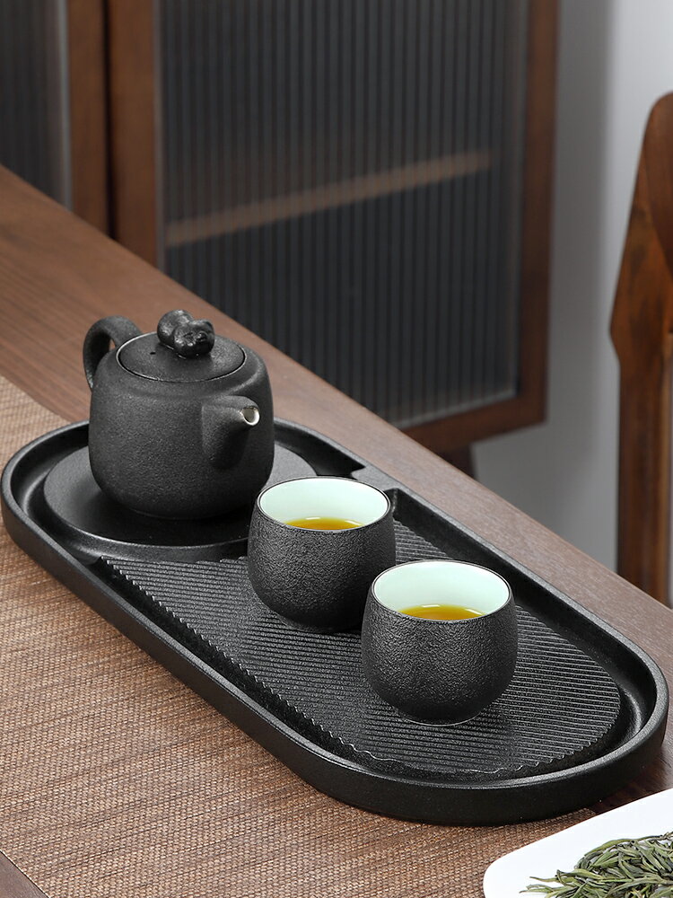 干泡茶盤一兩人用簡易排水茶海小型功夫茶托盤迷你茶臺家用小茶臺