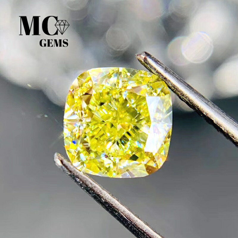 超級爆款Fancy Yellow淡黃淺黃彩鉆肥正方圓正方黃鉆裸石精品