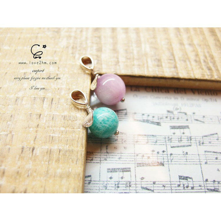 汽水糖/紫鋰輝石/天河石/晶石鍊墜/970純銀/ [晶晶工坊-love2hm]