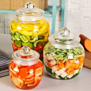 四川泡菜壇子腌菜缸玻璃家用透明加厚密封罐淹泡菜的罐子廚房用品