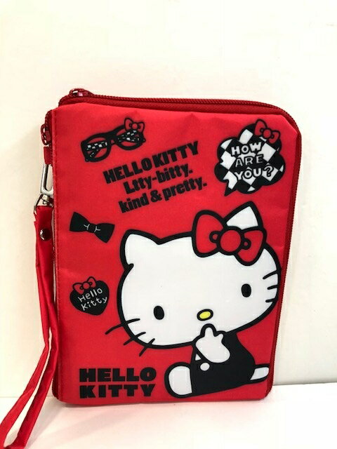 【震撼精品百貨】Hello Kitty 凱蒂貓 KITTY多功能證件套-紅座 震撼日式精品百貨