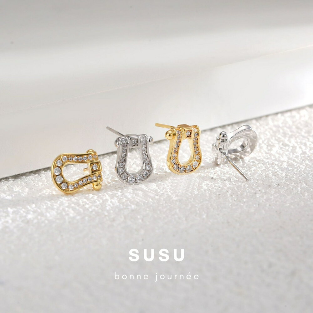 SU SU︱馬蹄扣耳環❤️事業 招財 人緣 工作 健康 紓壓 水晶 飾品 耳環 項鍊 手鍊 現貨 穿搭 百搭 時尚 2