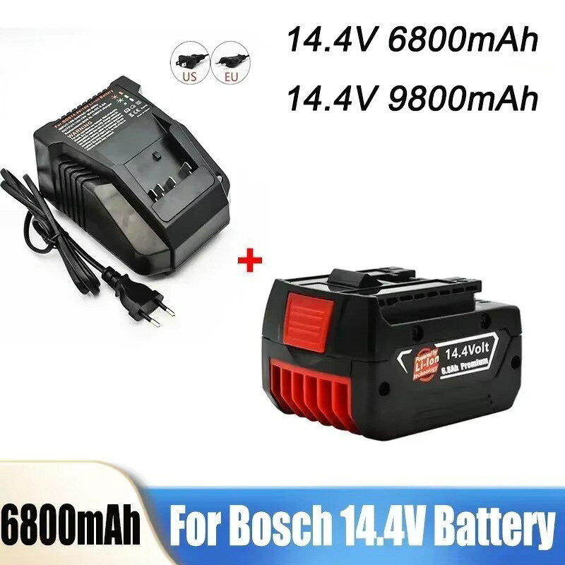 適用BOSCH 14.4V電動工具充電電池BAT607G BAT614G 6800/9800mAh