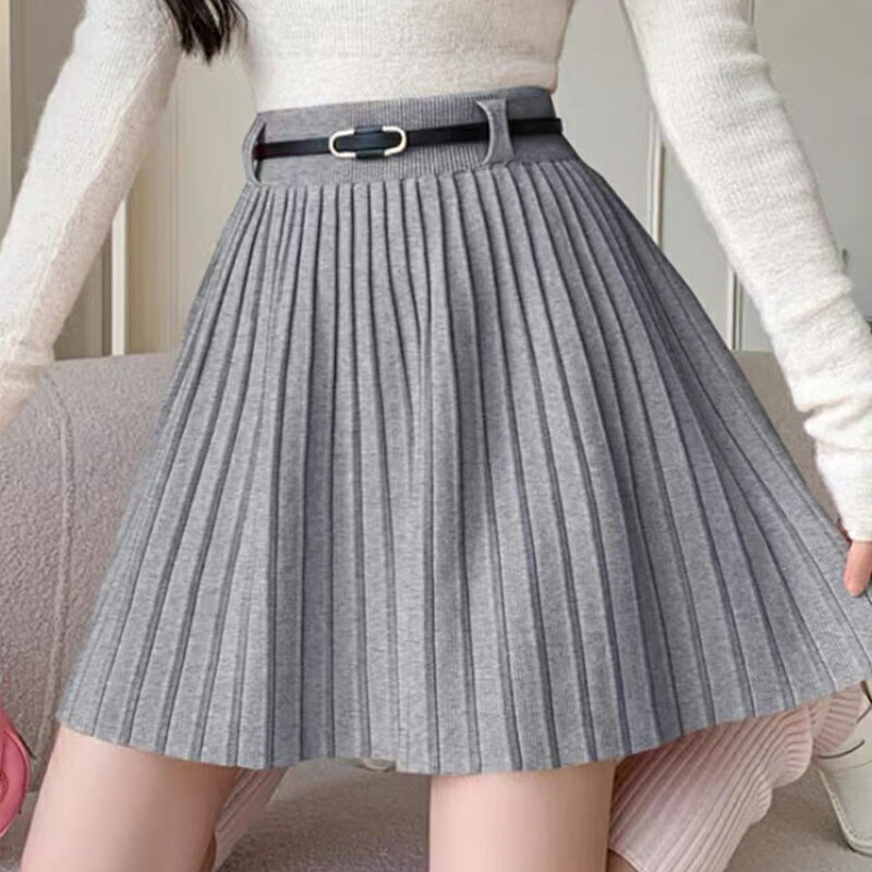 【巴黎精品】現貨+預購高腰顯瘦半身裙短裙A字裙子大碼洋裝休閒大尺碼女裝-慵懶風百褶純色女裙子5色a1lg83