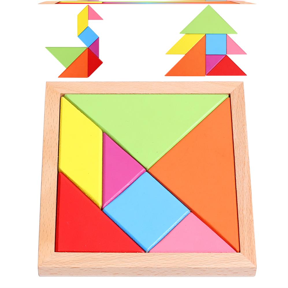 七巧板智力拼圖小學生智力拼圖幾何形狀積木益智巧板教具幼兒園1入
