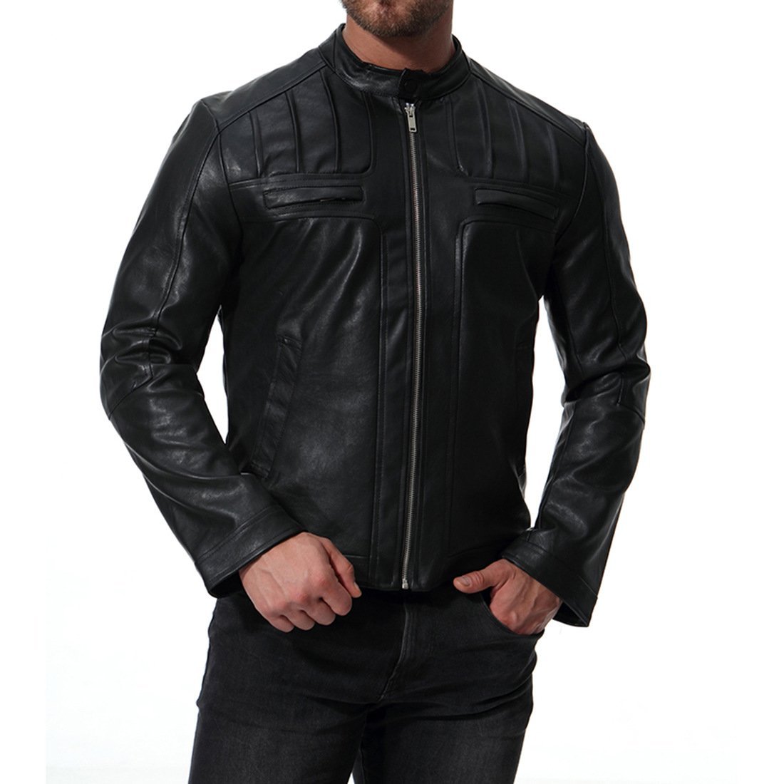 FINDSENSE品牌 新款 韓國 長袖 皮衣 歐碼 潮流歐美 夾克 外套
