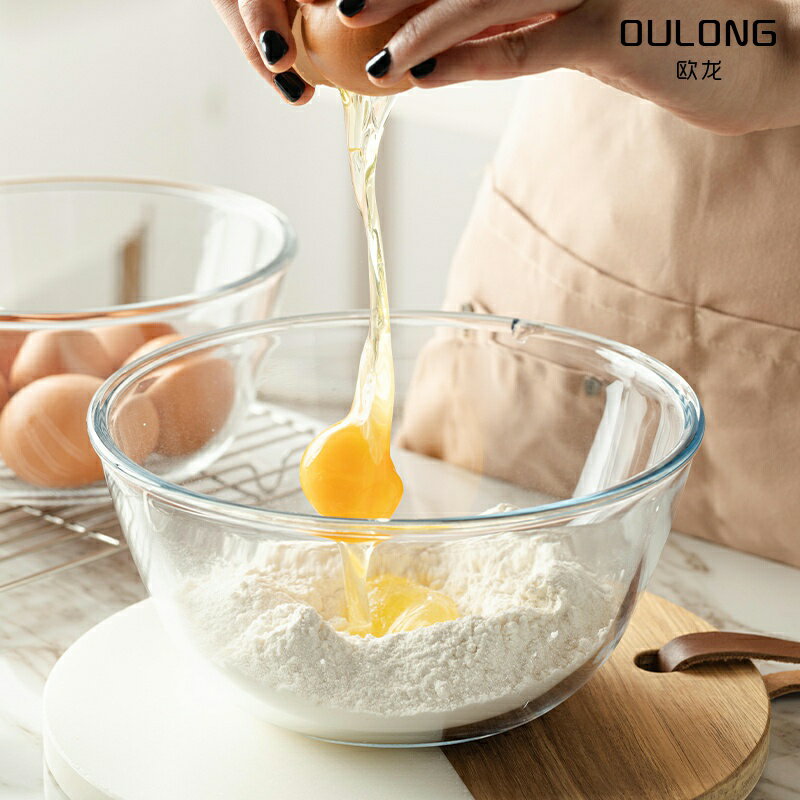 打蛋透明玻璃碗 微波爐烤箱烘焙專用耐熱高溫家用和面盆