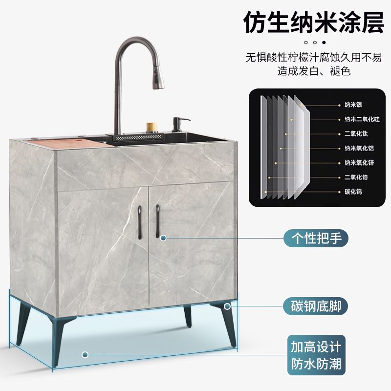 免運 可開統編 水槽 不鏽鋼水槽 水槽一體櫃 洗菜盆 廚房不銹鋼洗菜盆一體櫃子洗碗池出租房家用水槽簡易菜池子帶架子全館八折 特惠/開立發票 特價 工廠現貨 y1129