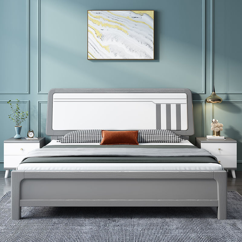 北歐全實木床現代簡約白色輕奢雙人1.8主臥1.5米工廠直銷儲物婚床