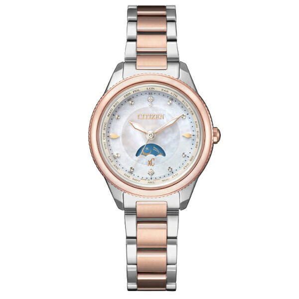 CITIZEN星辰 EE1007-67W xC系列光動能電波對時限量款月向鈦金屬女錶/ 白麵29mm｜樂天全館特惠中★指定刷卡回饋10%