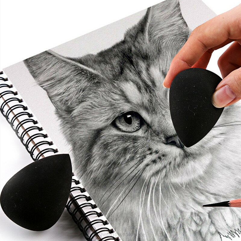 Charcoal Pencil Sketching RubbingWiping Cotton Ball Was閆光