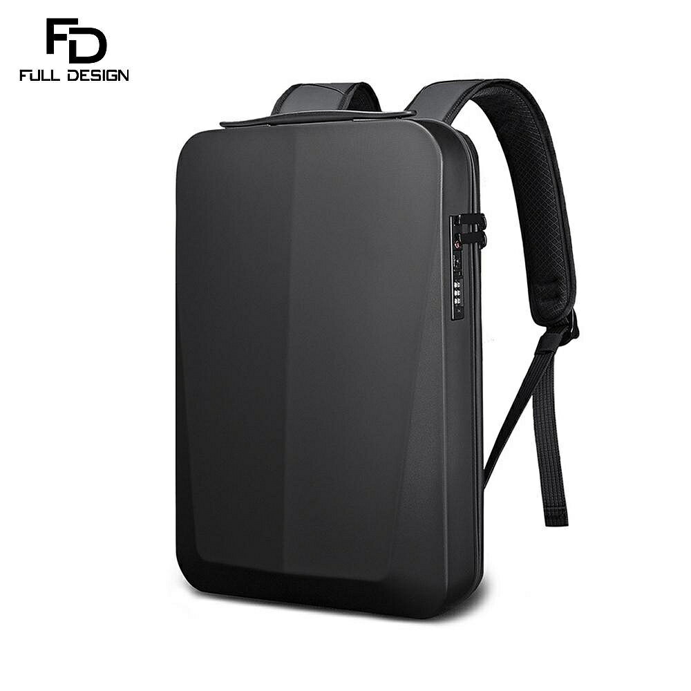 FULL DESIGN 揹包男 輕薄商務揹包 15.6電腦後揹包 筆電揹包 零負重 硬殼揹包 業務包 防水TSA防盜揹包