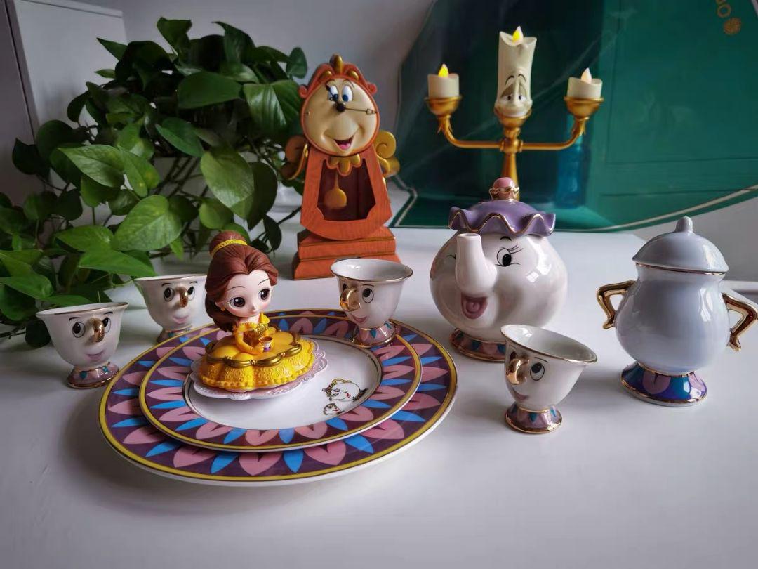 日本東京迪士尼代購專區Disney美女與野獸貝兒Bella阿奇杯茶壺媽媽茶煲太太-日本製-售糖罐子一個 7