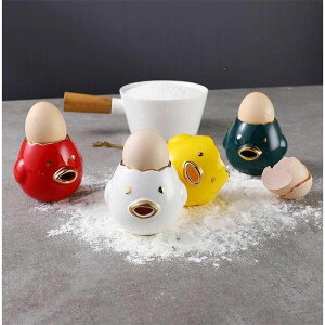 北歐創意陶瓷蛋清蛋白分離器家用雞蛋液蛋黃過濾器烘培工具易清洗