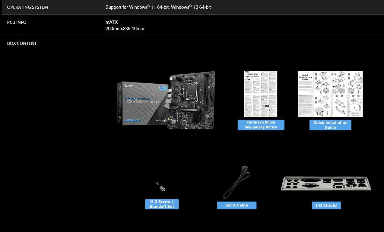 MSI 微星 PRO H610M-S DDR4 主機板 1700腳位 M-ATX 主機板 4