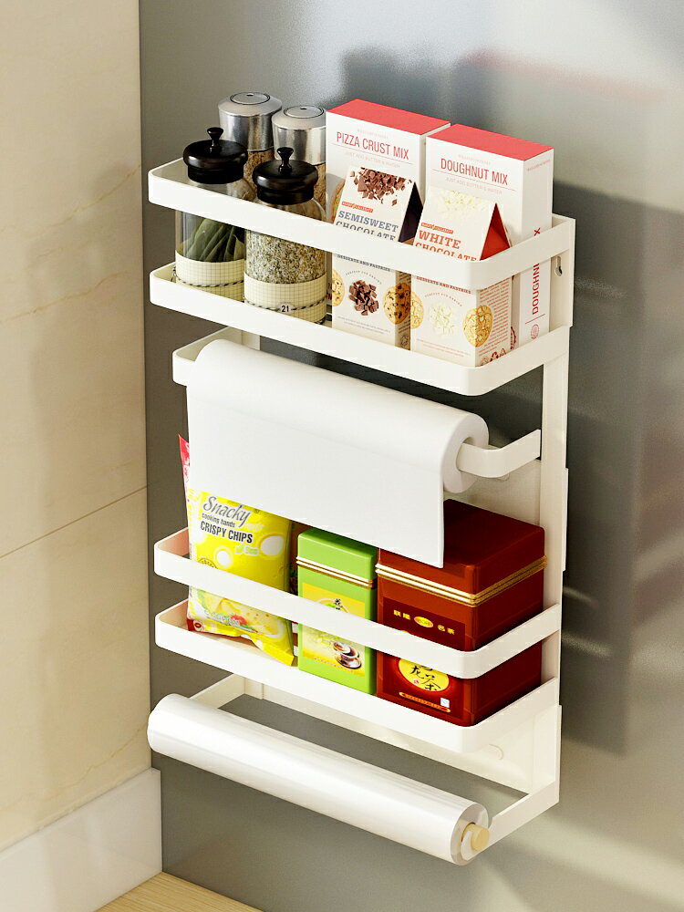 冰箱架廚房置物架側壁掛多功能磁吸免打孔保鮮袋洗衣機儲物收納架