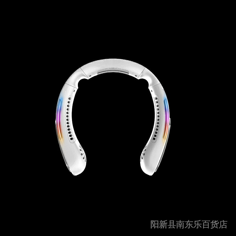 跨境專供升級款懶人戶外學生新款迷你風扇LED燈光掛脖子製冷風扇 6