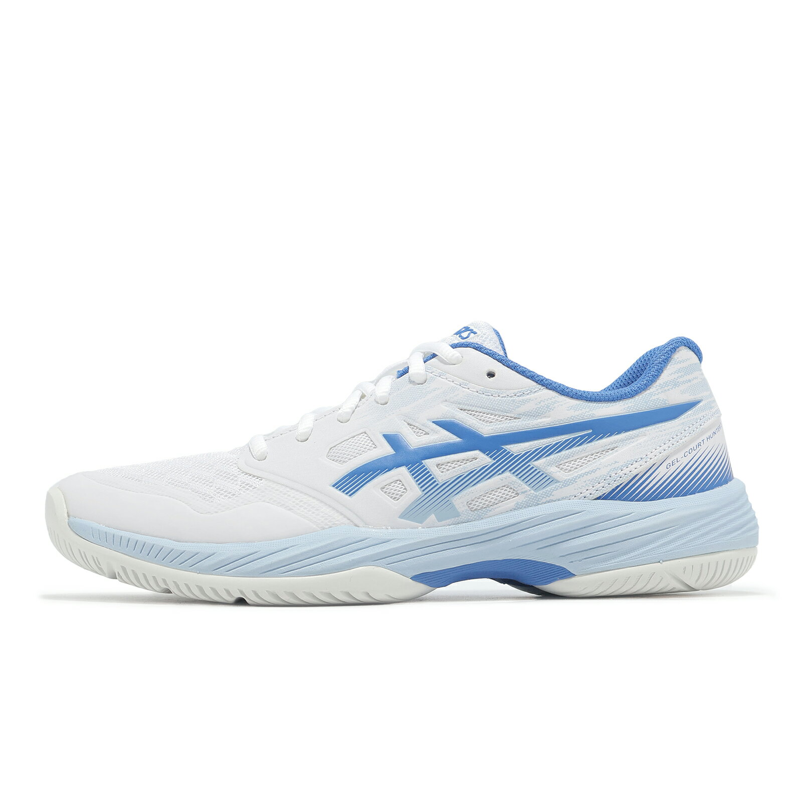 Asics 羽球鞋 GEL-Court Hunter 3 女鞋 白 藍 緩衝 室內運動 羽排鞋 亞瑟士 1072A122100
