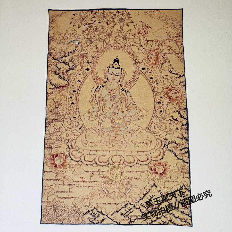 西藏唐卡佛像 絲綢繡 尼泊爾 壁畫 龍鳳撒錘 唐卡刺繡菩薩像