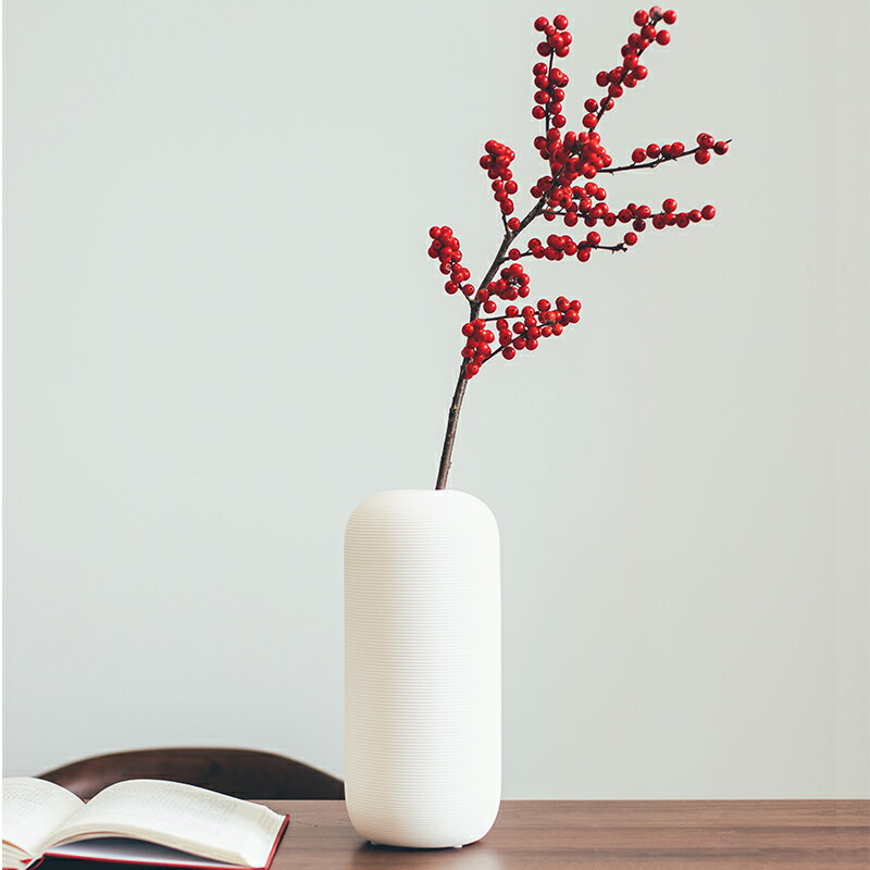 中式干花花瓶擺件客廳插花桌面裝飾擺件陶瓷北歐水培水養冬青花器