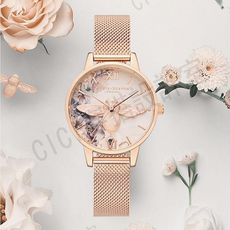 OliviaBurton手錶女防水3D小蜜蜂英國小眾學生時尚禮物女士手錶【亞德機械五金家居】 3
