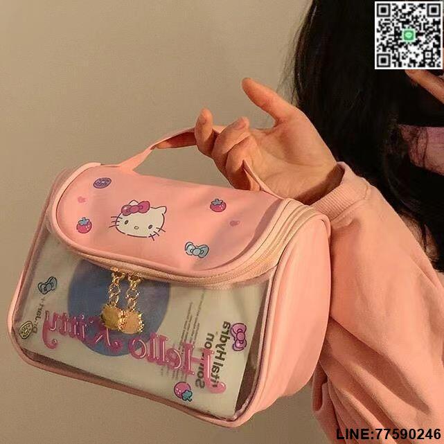 【歡樂購】【現貨免運】新款可愛kitty貓化妝包女高顏值便攜大容量旅行洗漱護膚品收納袋