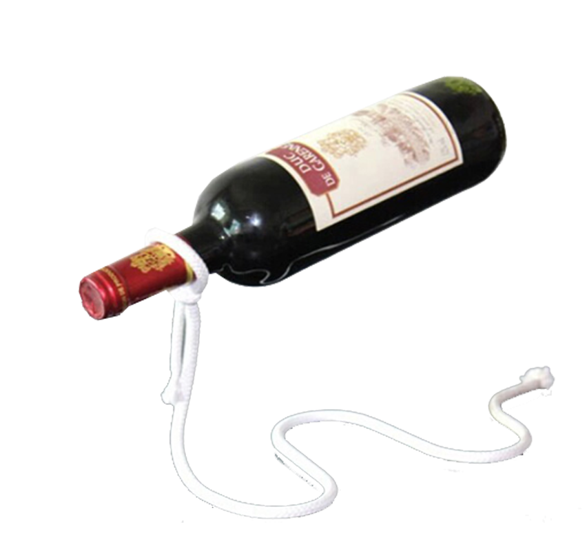 紅酒收納趣味鎖鏈懸浮酒瓶繩子白酒瓶收納桌上酒擺飾創意魔術懸浮瓶-繩/銀/銅【AAA4084】