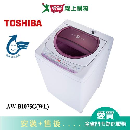 TOSHIBA東芝10KG不鏽鋼洗衣機AW-B1075G(WL)含配送+安裝【愛買】