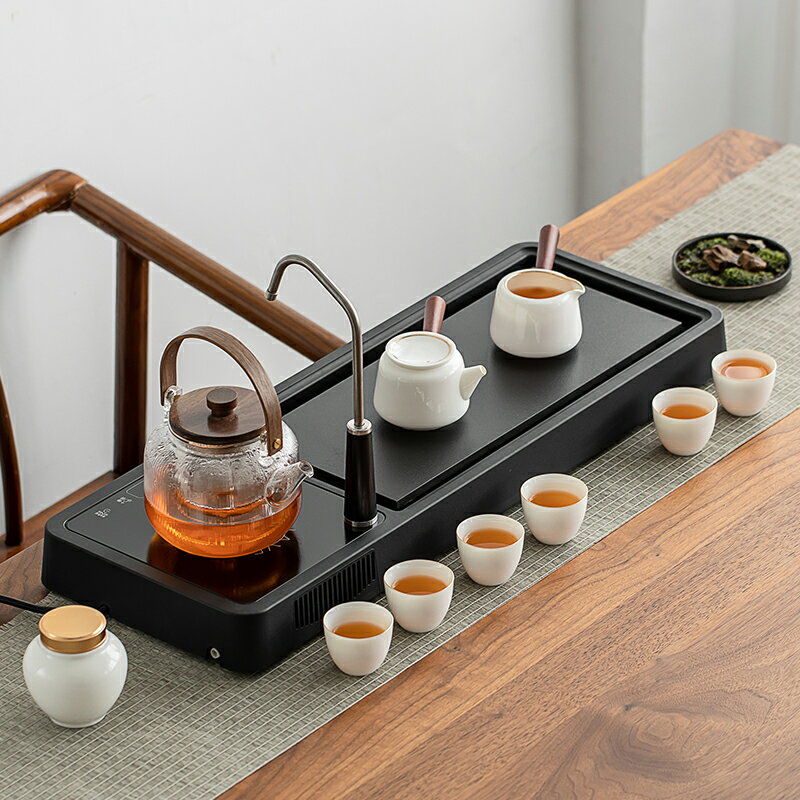 茶盤功夫茶具套裝家用全自動一體小型排水式茶臺燒水壺干泡茶托海
