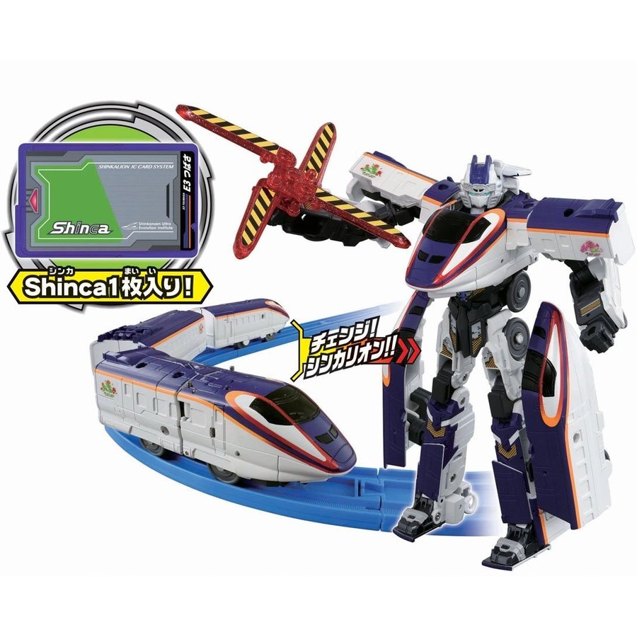 大賀屋 日貨 TAKARA TOMY DXS 新幹線 機器人 E3 翼號 變形車 兒童玩具 正版 L00011222