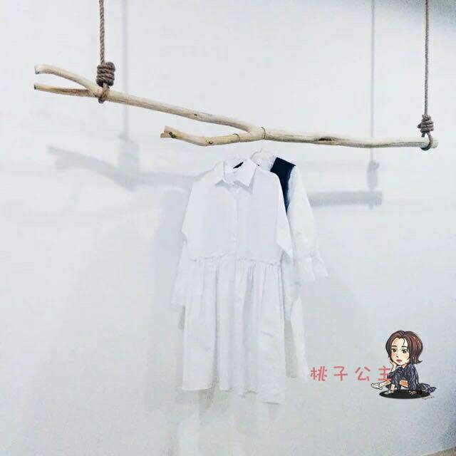 【八折】服裝吊架 服裝店原木幹樹枝掛衣桿童裝吊架天然木頭棍櫥窗簡約北歐展示架T