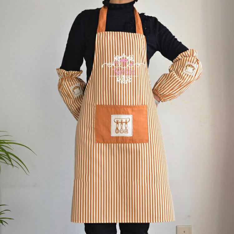 2021新款圍裙女家用廚房洋氣網紅純棉做飯防水工作服餐飲定制logo「限時特惠」