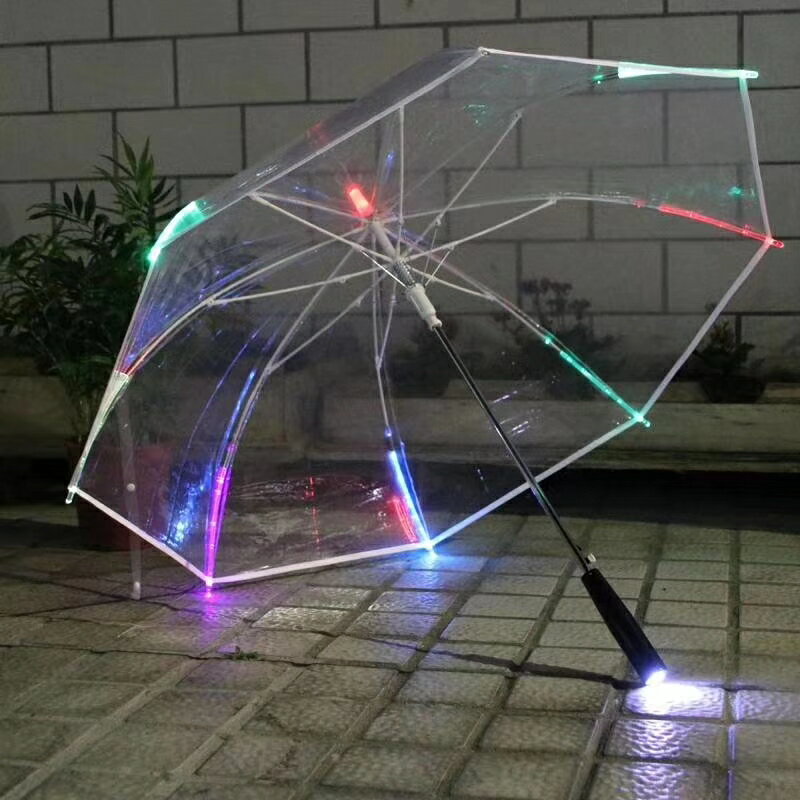 包郵新款公主雨傘創意個性時尚雨傘LED發光透明雨傘男女生晴雨傘
